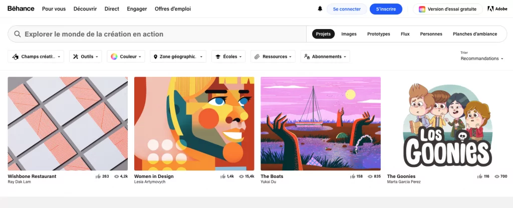 Home Page Behance