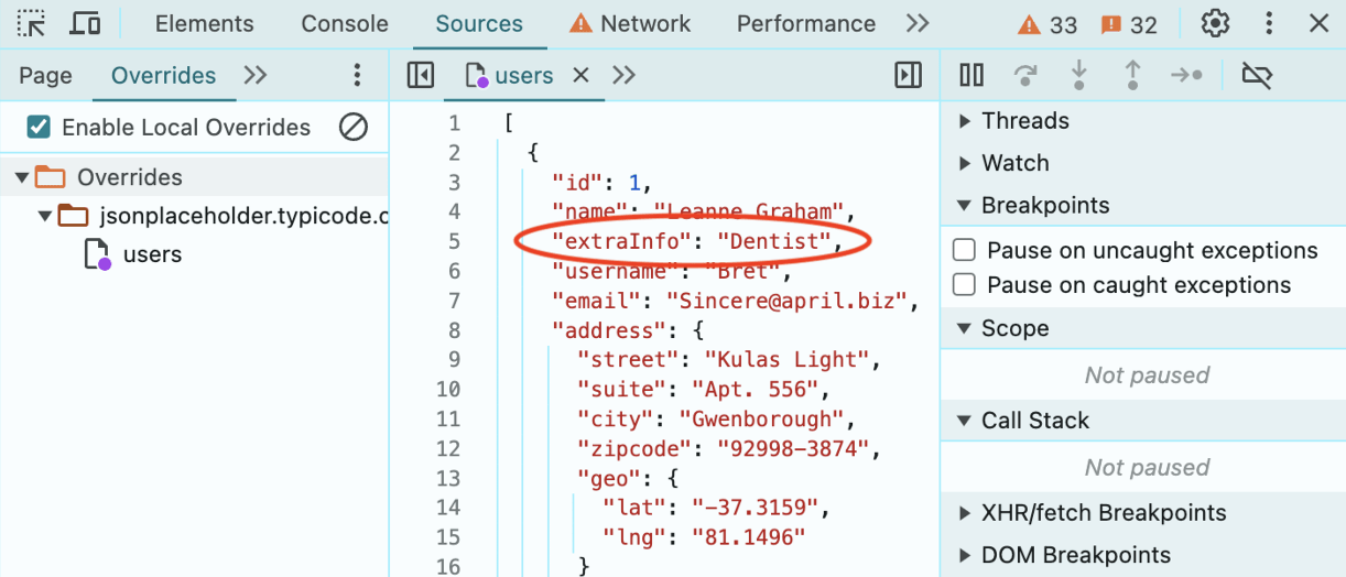 How to edit network responses with only chrome dev tools - FrontGuys