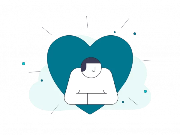 illustration montrant une personne au centre d'un coeur
